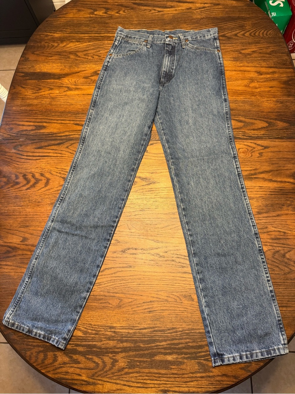 Wrangler Men's Straight-Leg Denim Jeans in Medium Blue Wash